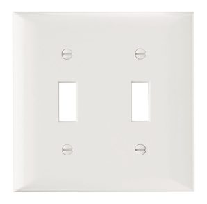 SP2W - Plastic Wallplate 2G 2 Toggle W/Out Line WH