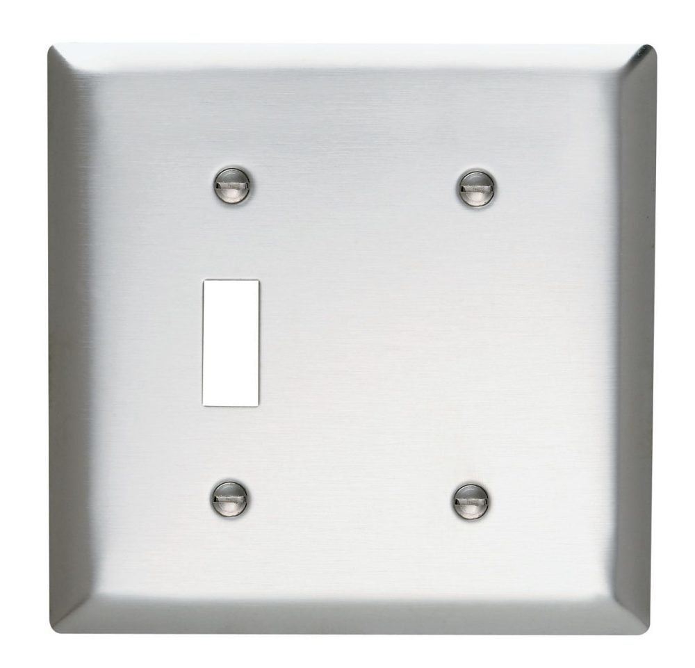 SS114 - Smooth 302SS 2G 1 Toggle 1 Blank Box