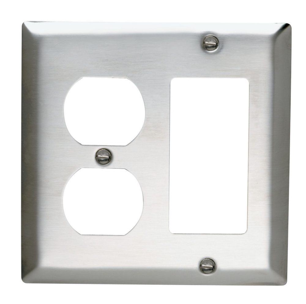 SS826 - Smooth 302SS 2G 1 Duplex 1 Decor