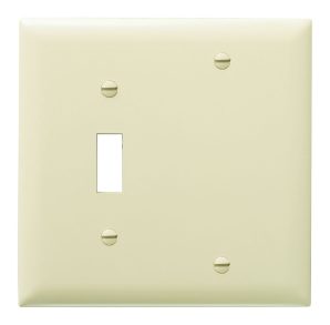 TP113I - Trademaster Wallplate 2G 1 Toggle 1 Blank Iv