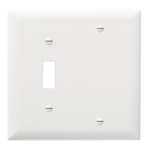 TP113W - Trademaster Wallplate 2G 1 Toggle 1 Blank WH