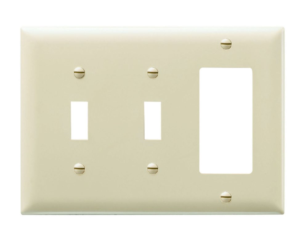 TP226I - Trademaster Wallplate 3G 2 Toggle 1 Decor Iv