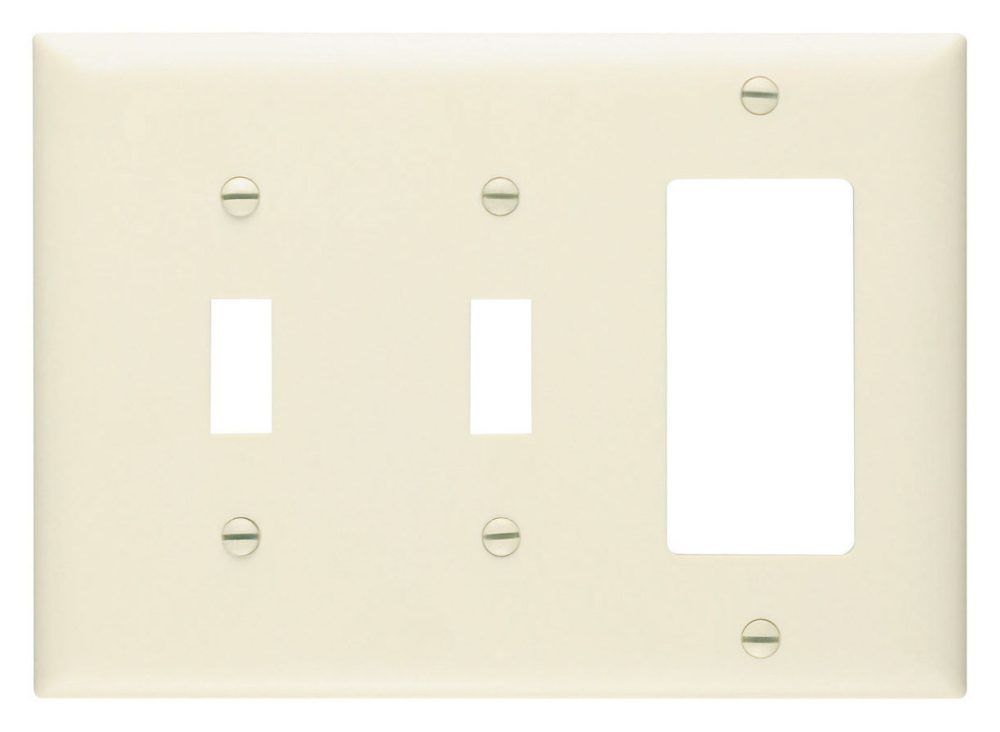 PJ226LA - Wallplate 3G 2TOGGLE/Deco Poly Mid La
