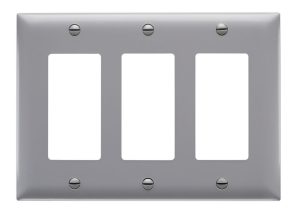 TP263GRY - Trademaster Wallplate 3G 3 Decor Gy