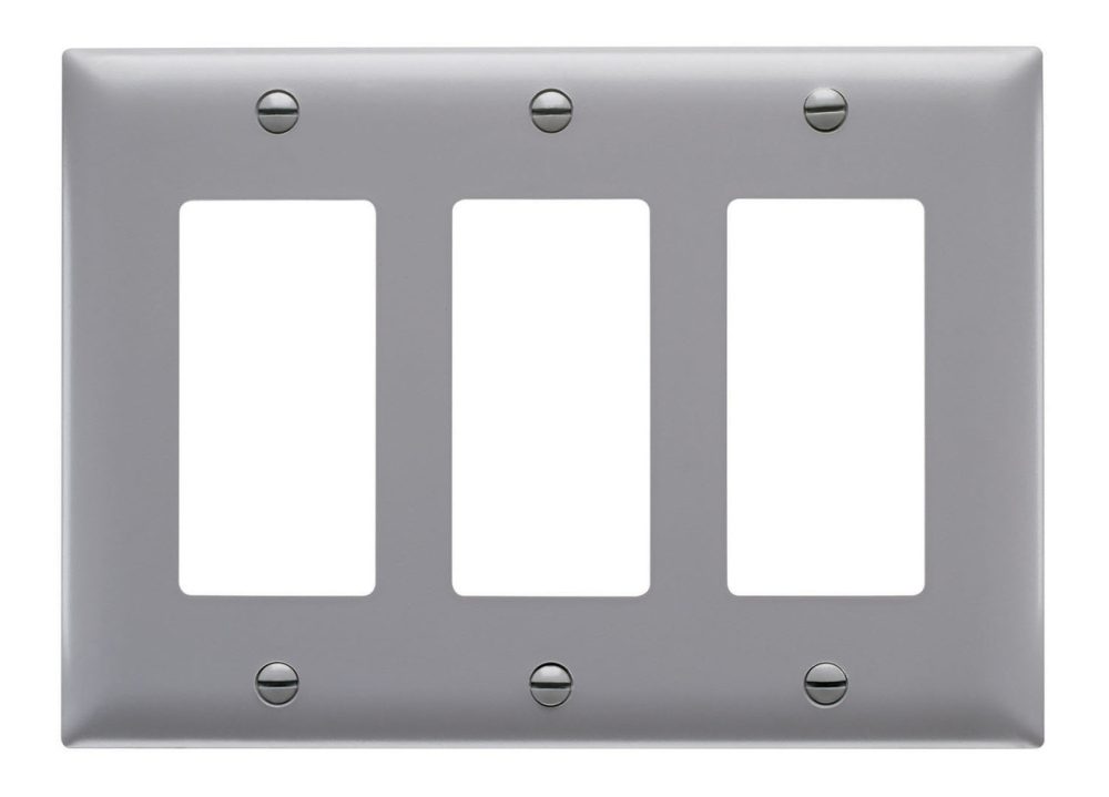 TP263GRY - Trademaster Wallplate 3G 3 Decor Gy - Image 2