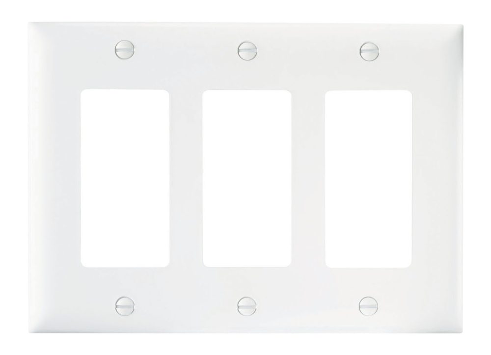 TP263W - Trademaster Wallplate 3G 3 Decor WH
