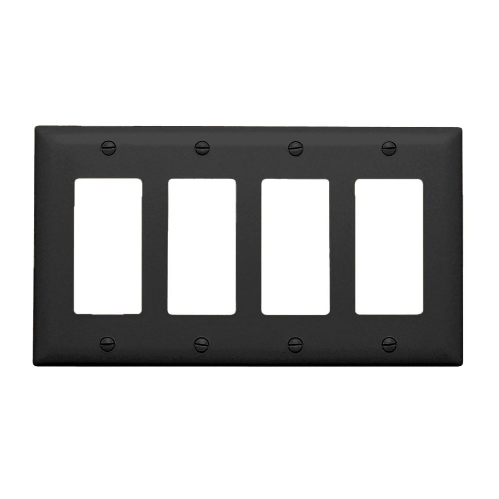 TP264BK - Trademaster Wallplate 4G 4 Decor BK