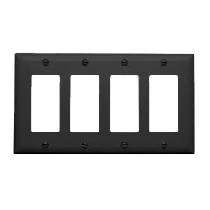 TP264BK - Trademaster Wallplate 4G 4 Decor BK