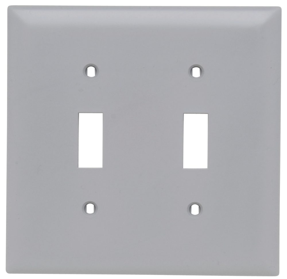 TP2GRY - Trademaster Wallplate 2G 2 Toggle Gy