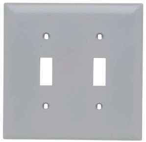 TP2GRY - Trademaster Wallplate 2G 2 Toggle Gy