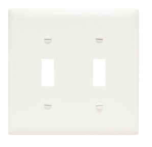 PJ2W - Wallplate 2G Toggle Poly Mid WH