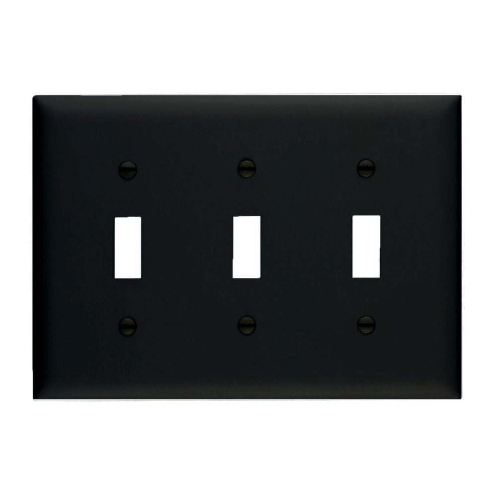 TP3BK - Trademaster Wallplate 3G 3 Toggle BK - Image 2