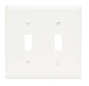TPJ2WTPJ2W TPJ2W - Trademaster Wallplate Jumbo 2G 2 Toggle WH