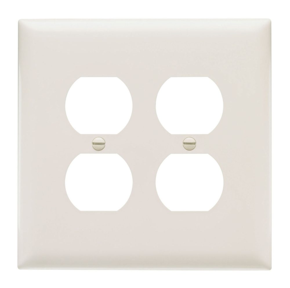 TPJ82LA - Trademaster Wallplate Jumbo 2G 2 Duplex La
