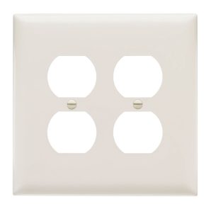 TPJ82LA - Trademaster Wallplate Jumbo 2G 2 Duplex La