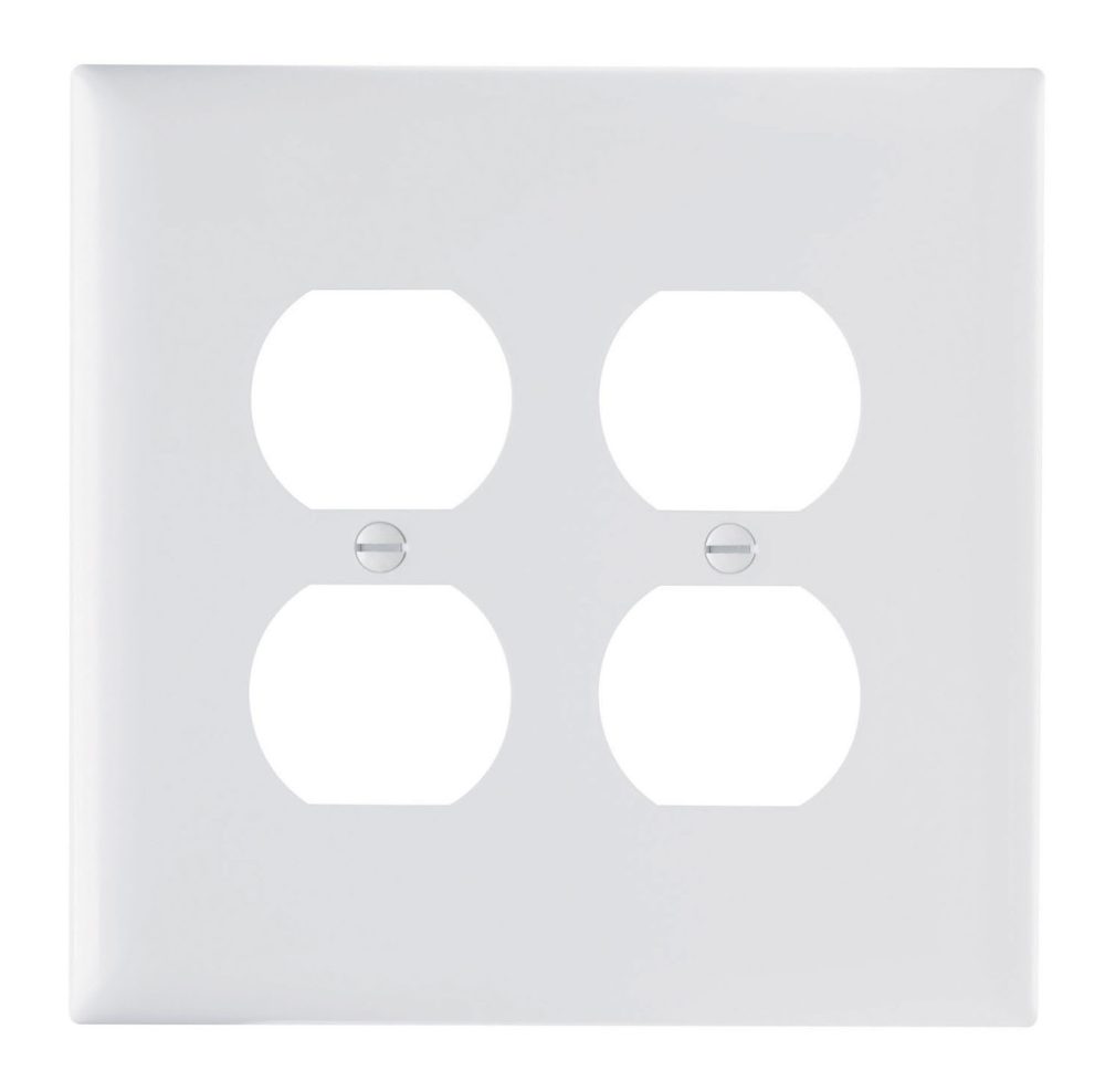 TPJ82W - Trademaster Wallplate Jumbo 2G 2 Duplex WH