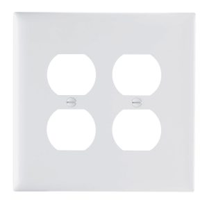 TPJ82W - Trademaster Wallplate Jumbo 2G 2 Duplex WH