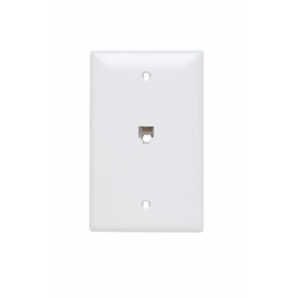 TPTE1W - Tele 4 Conductor 1G TP Wallplate WH