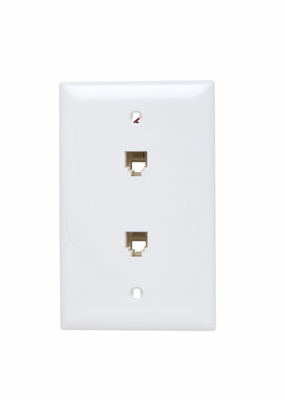 TPTE2W - 2 Tele 4 Conductor 1G TP Wallplate WH