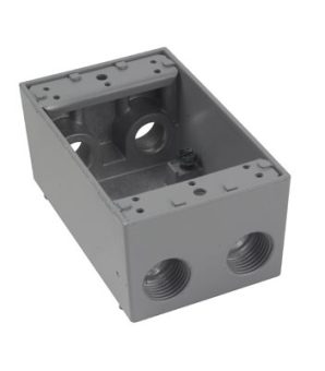 WPB25 - Weather Proof Box 1G 5 Hole 2EA End 1/2 Gy